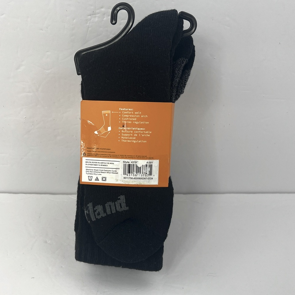 TIMBERLAND, CUSHIONED WOOL BLEND BOOT SOCKS, 4 PAIRS,BLUE/GREY & BLACK COLORS - Picture 4 of 17